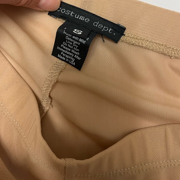 NWOT ⚜️🤍🤎🖤⚜️ Costume dept. mesh see through nude leggings sequin bottoms - Picture 7 of 10